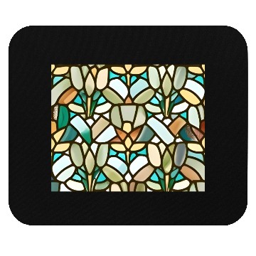 Discover Abstract Floral Stained Glass Pattern - Art Deco Mouse Pads