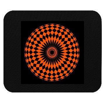 Discover Orange Orbit Mouse Pads