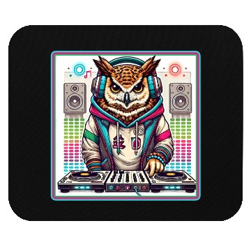 Discover Owl DJ Design Mouse Pads