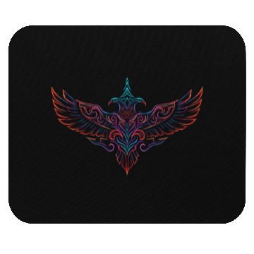 Discover Neon Tribal Two-Headed Phoenix Mouse Pads