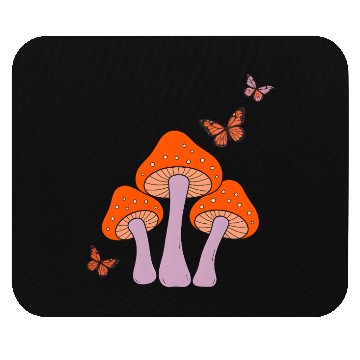 Discover Enchanted Mushrooms & Butterflies Art Mouse Pads
