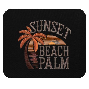 Discover Sunset Palms Beach Scene Design Mouse Pads