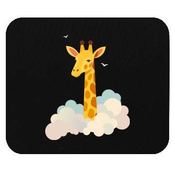 Discover Gentle Giraffe Above the Clouds – Dreamy Motif Mouse Pads