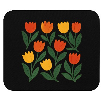Discover Bright Tulip Garden Pattern Mouse Pads