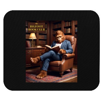 Discover Bigfoot Book Club Sasquatch Reading in the Library Mouse Pads