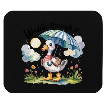 Discover Rainy Day Duck Design Mouse Pads