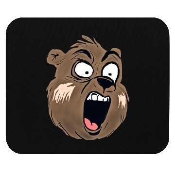 Discover Screaming Bear Face Funny Angry Animal Cartoon Mouse Pads