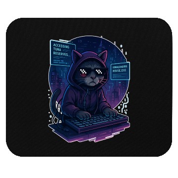 Discover Cyberpunk Cat Hacker Mouse Pads