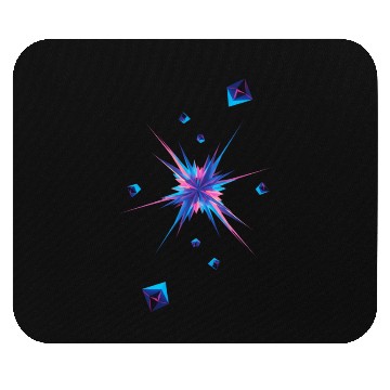Discover Vibrant Geometric Explosion in Neon Colors Mouse Pads
