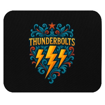Discover Thunderbolts Emblem – Bold Lightning Crest Graphic Mouse Pads