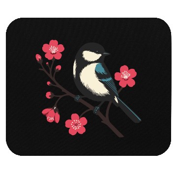 Discover Cherry Blossom Bird - Spring Serenity Art Mouse Pads