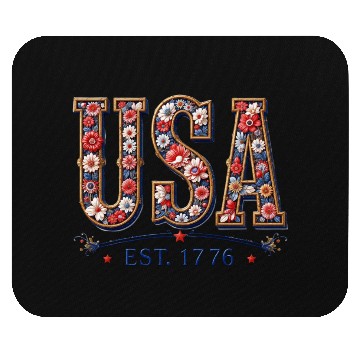Discover Patriotic Floral US Letter Design Mouse Pads