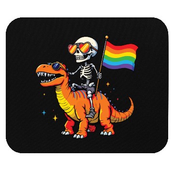 Discover Skeleton with dinosaur Lgbtq Mouse Pads