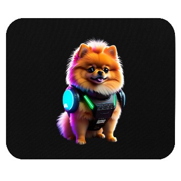 Discover Cyber Pomeranian: Explorer of the Future Mouse Pads