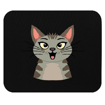 Discover Surprised Striped Cat Mouse Pads