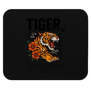 Discover Roaring Tiger – Bold Vintage Tattoo Style Mouse Pads