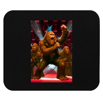 Discover Bigfoot Punk Rock Band Rocking the House Mouse Pads
