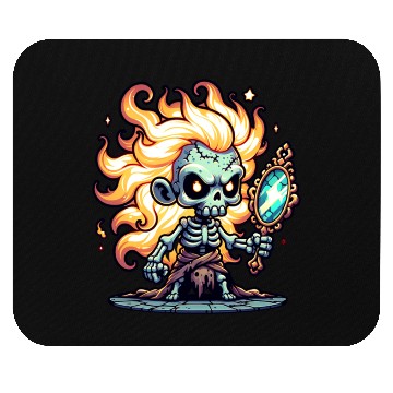 Discover Flame-Haired Skeleton Witch – Magic Mirror Spirit Mouse Pads