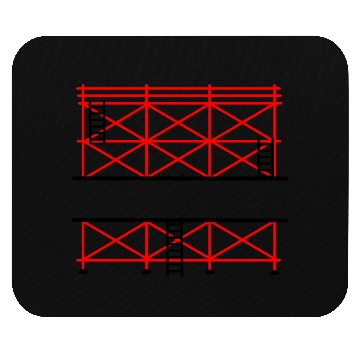 Discover Red Scaffold Banner Company Name Mouse Pads