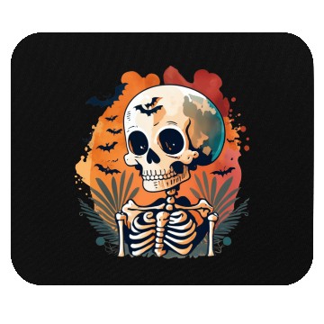 Discover Sunset Skeleton with Retro Vibe Mouse Pads