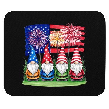Discover Patriotic Gnomes Fireworks American Flag Mouse Pads
