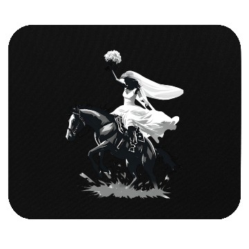 Discover Western Cowgirl Bride on Bucking Horse – Grayscale Mouse Pads