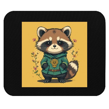 Discover Forest Guardian Raccoon Mouse Pads