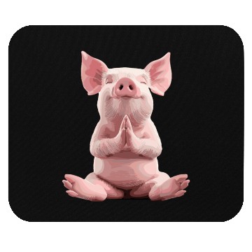 Discover Peaceful Meditating Pig Artwork for Relaxation Mouse Pads