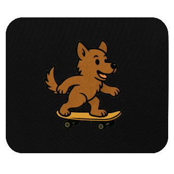 Discover Cute Dog riding Skateboard Mouse Pads