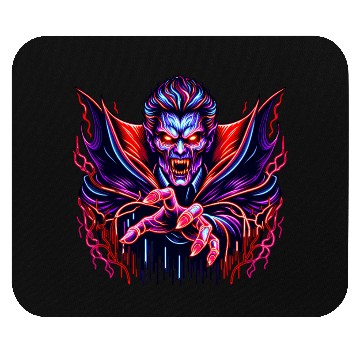 Discover Neon Vampire Lord – Retro Horror Glow Mouse Pads