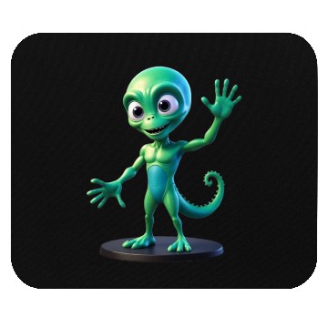 Discover green alien Mouse Pads
