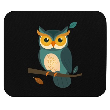 Discover Wise Owl on a Branch - Charming Animal Design Mouse Pads