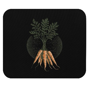 Discover Organic Carrot Plant Art Illustration Mouse Pads