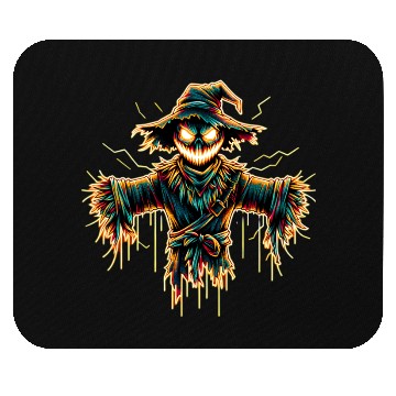 Discover Neon Scarecrow – Haunted Harvest Glow Mouse Pads