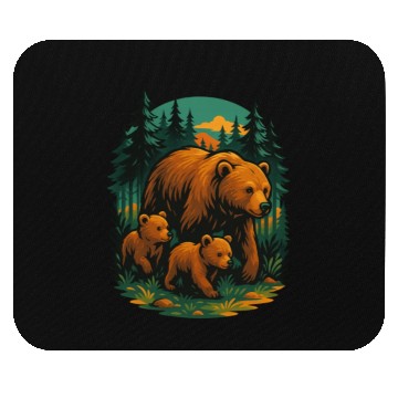 Discover Mama Bear and Cubs Forest Mouse Pads – Bold Wildlife