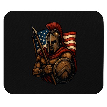 Discover Spartan Warrior American Flag Mouse Pads Design