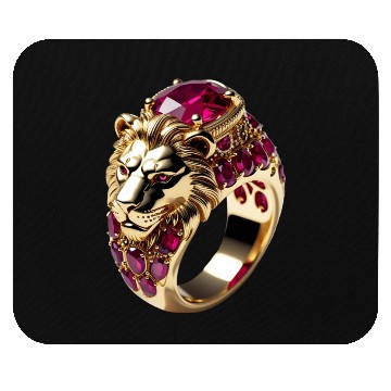 Discover Regal Lion Ruby Ring – Royal Gold Jewelry Design Mouse Pads