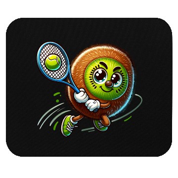 Discover Kiwi Tennis Star – Furry Fruit Champion on Court Mouse Pads