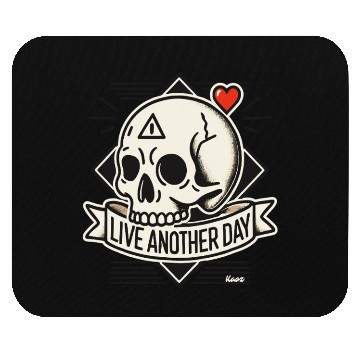 Discover Skull Banner – Live Another Day Mouse Pads