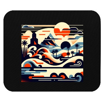 Discover Tropical Waves & Mountains Art Mouse Pads