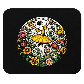 Discover Yellow Ballerina Mouse Pads