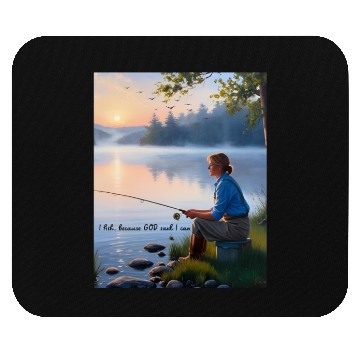 Discover I Fish Because God Said I Can Mouse Pads
