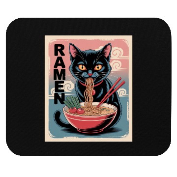 Discover Ramen Cat Japanese Style Mouse Pads