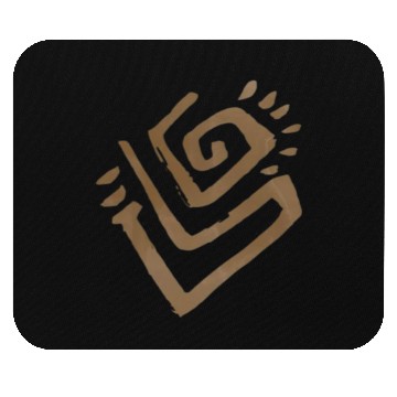 Discover Abstract Spiral Symbol in Light Brown on Texture Mouse Pads