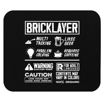 Discover Bricklayer Multitasking Beer Caffeine Warning Mouse Pads