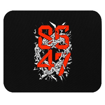Discover Bold "8647" Chains & Numbers Graphic Art Mouse Pads