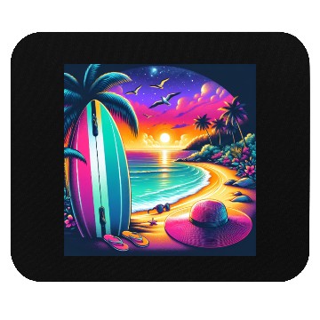 Discover Tropical Sunset Surf Vibes Mouse Pads