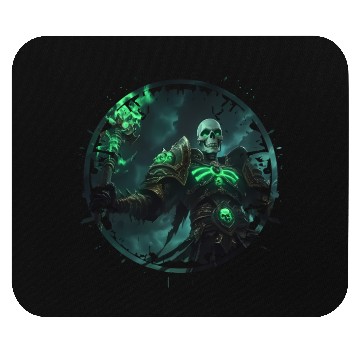 Discover Skeleton Mage With Glowing Rune Armor Fantasy Mouse Pads