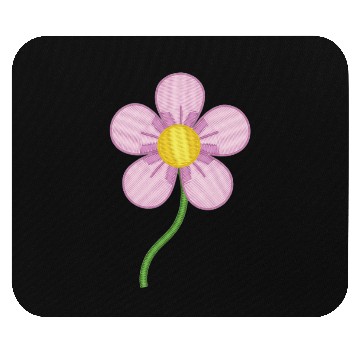Discover Cute Pink Embroidered Flower Illustration Mouse Pads