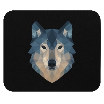 Discover Geometric Wolf Face – Bold Abstract Wild Animal Ar Mouse Pads